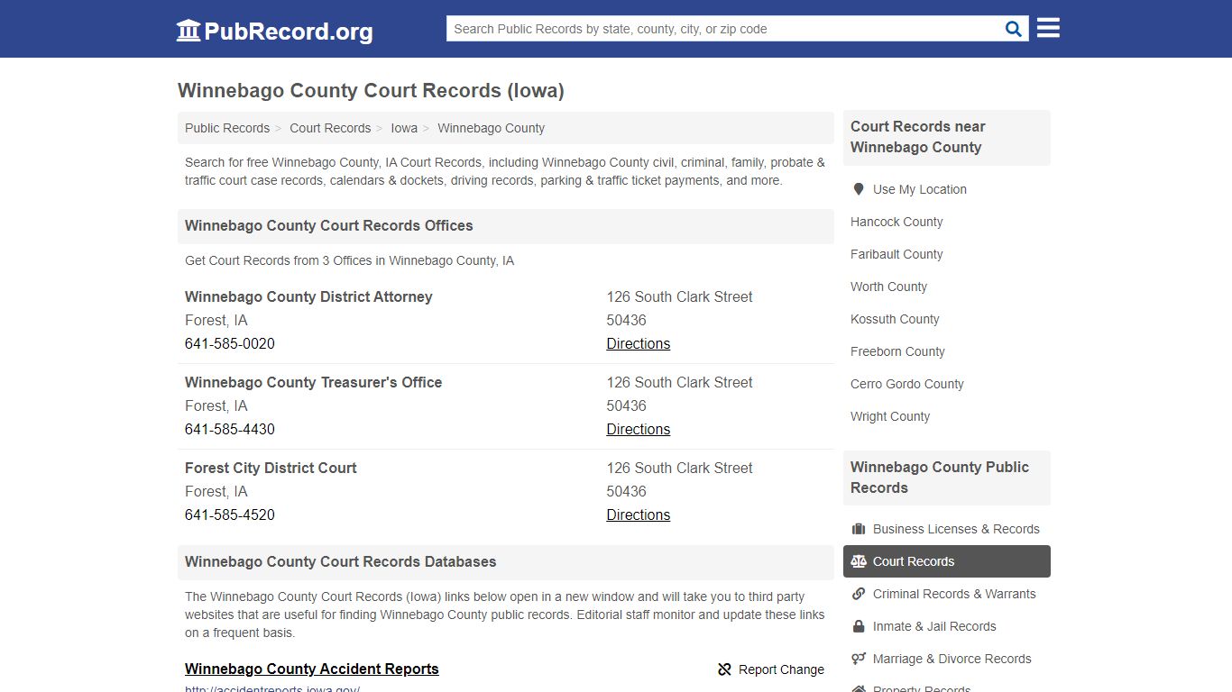 Free Winnebago County Court Records (Iowa Court Records)