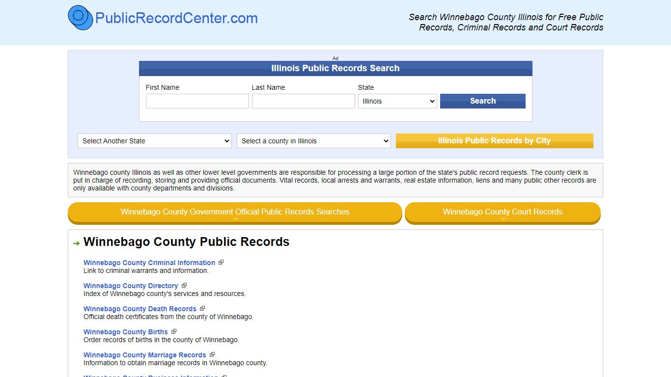 Winnebago County Illinois Free Public Records - Court Records ...